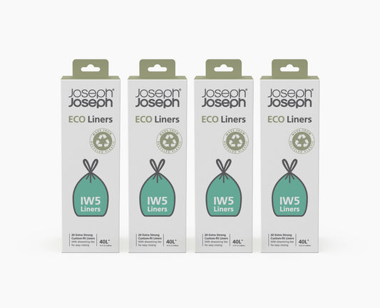 Joseph Joseph IW5 40L Gray Recycled Trash Bags - 4 Pack
