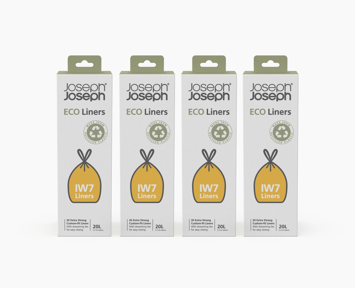 Joseph Joseph IW7 20L Gray Recycled Trash Bags - 4 Pack