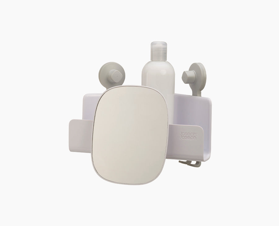 Joseph Joseph EasyStore™ White Corner Shower Shelf With Removable Mirror