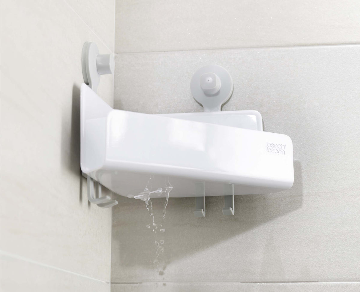 Joseph Joseph EasyStore™ White Corner Shower Shelf With Removable Mirror