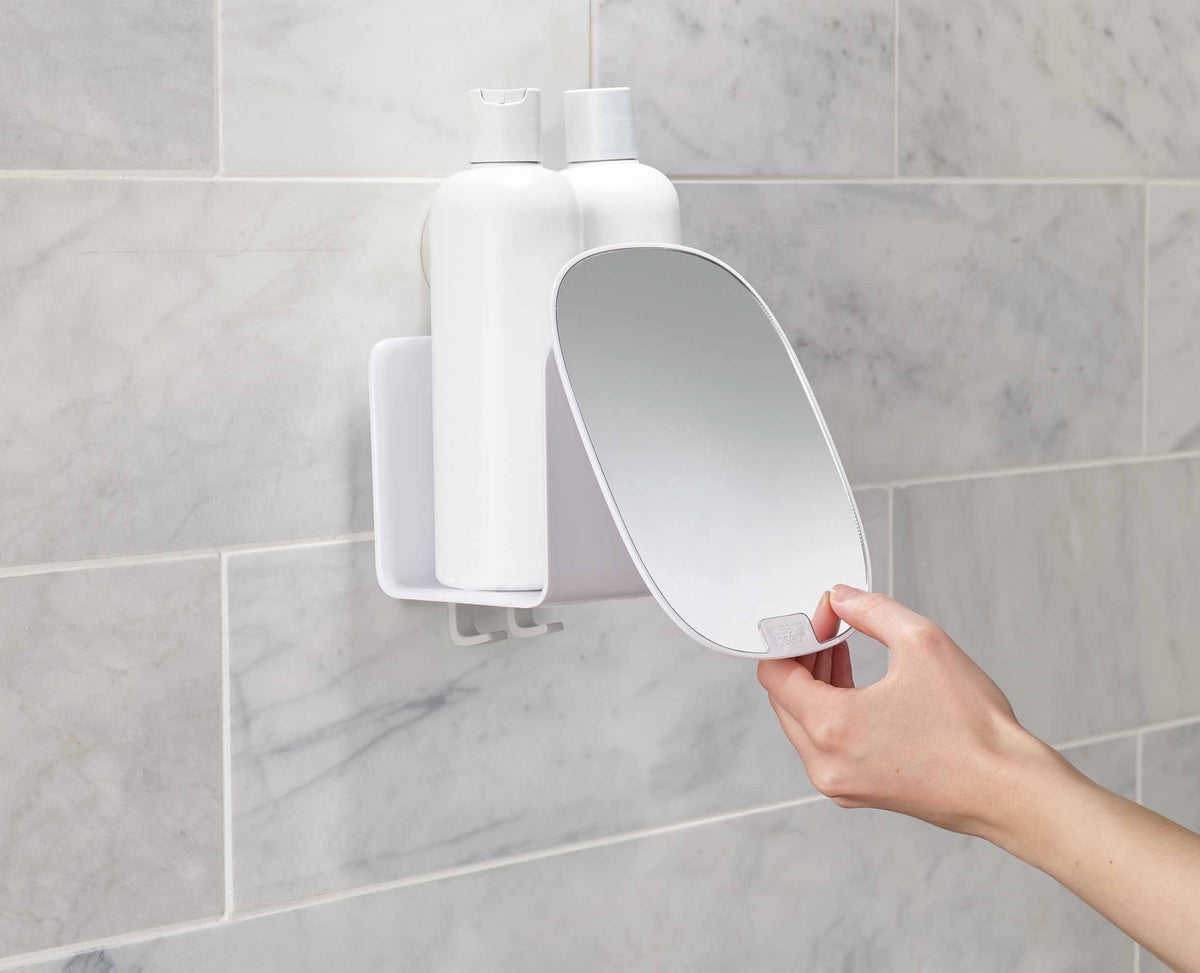 Joseph Joseph EasyStore™ White Shower Shelf With Adjustable Mirror