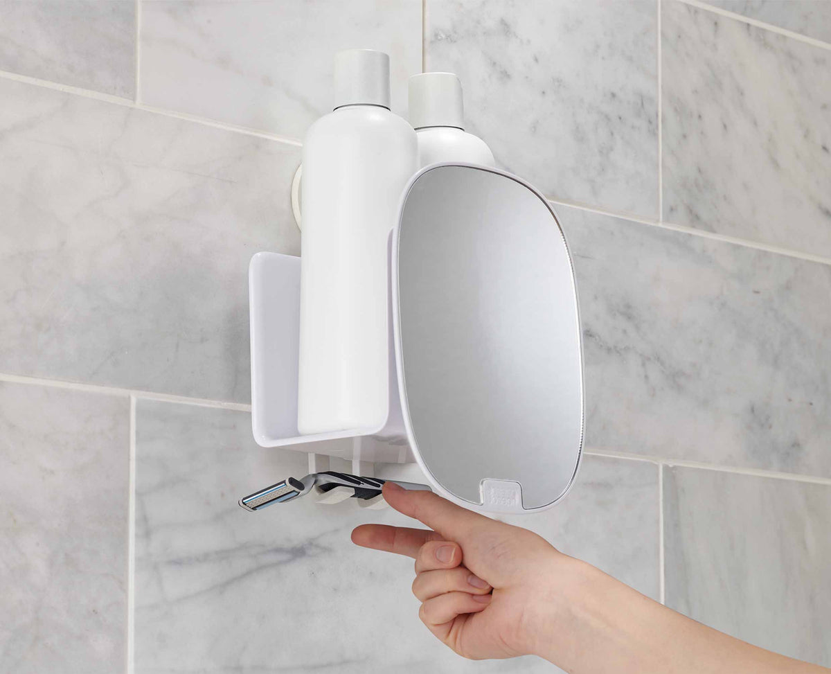 Joseph Joseph EasyStore™ White Shower Shelf With Adjustable Mirror
