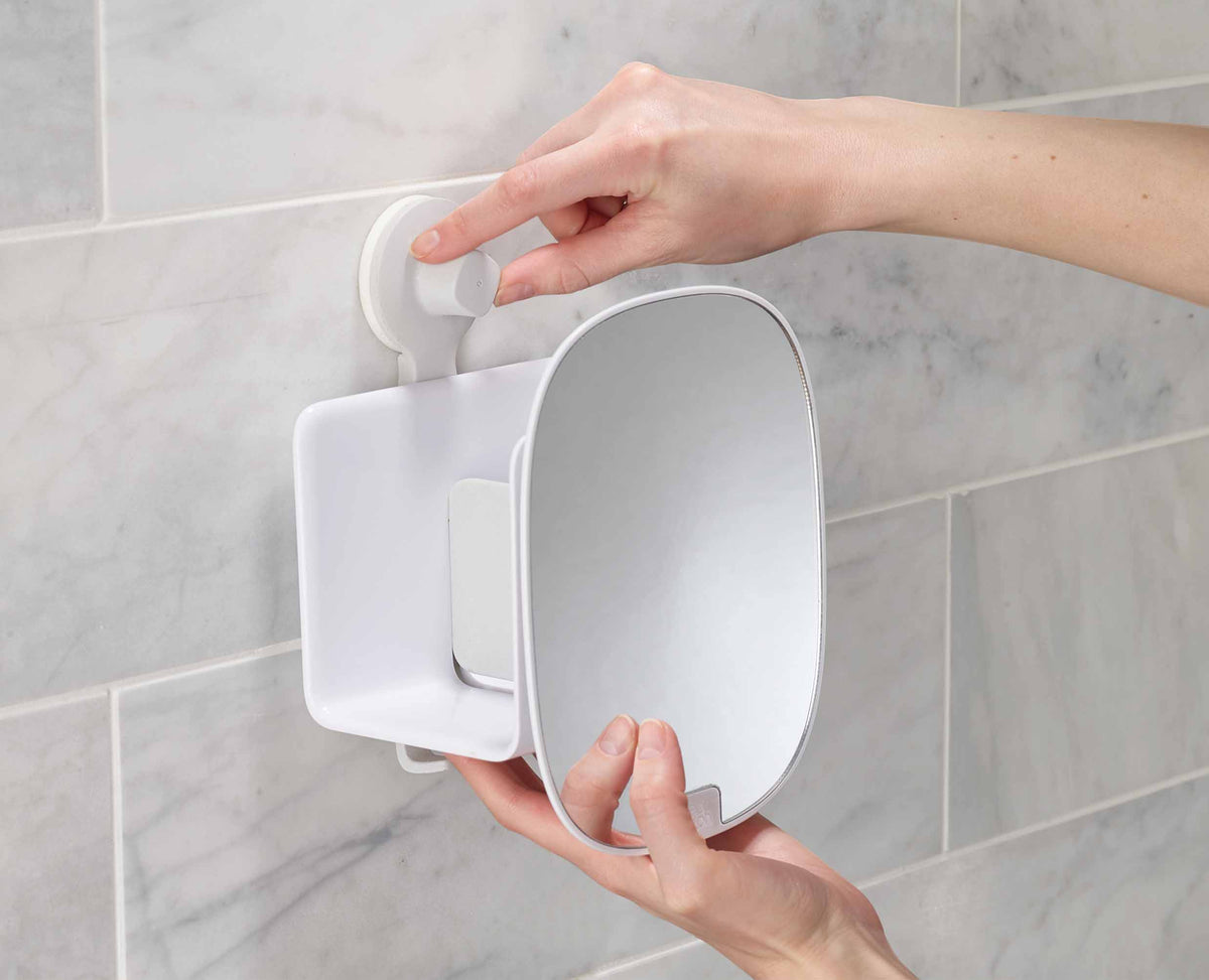 Joseph Joseph EasyStore™ White Shower Shelf With Adjustable Mirror