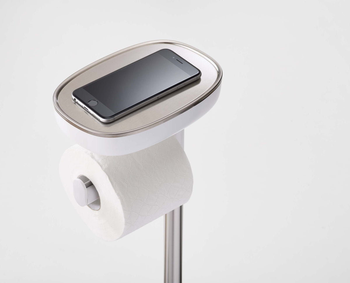Joseph Joseph EasyStore™ Plus Stainless-steel Toilet Roll Holder With Toilet Brush