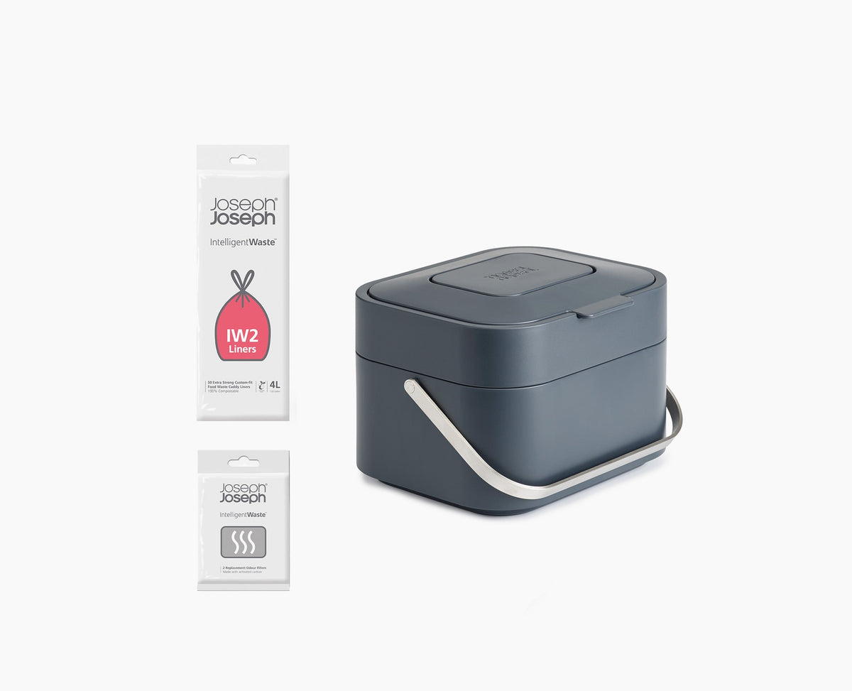 Joseph Joseph Stack 4L Gray Food Waste Caddy Starter Set